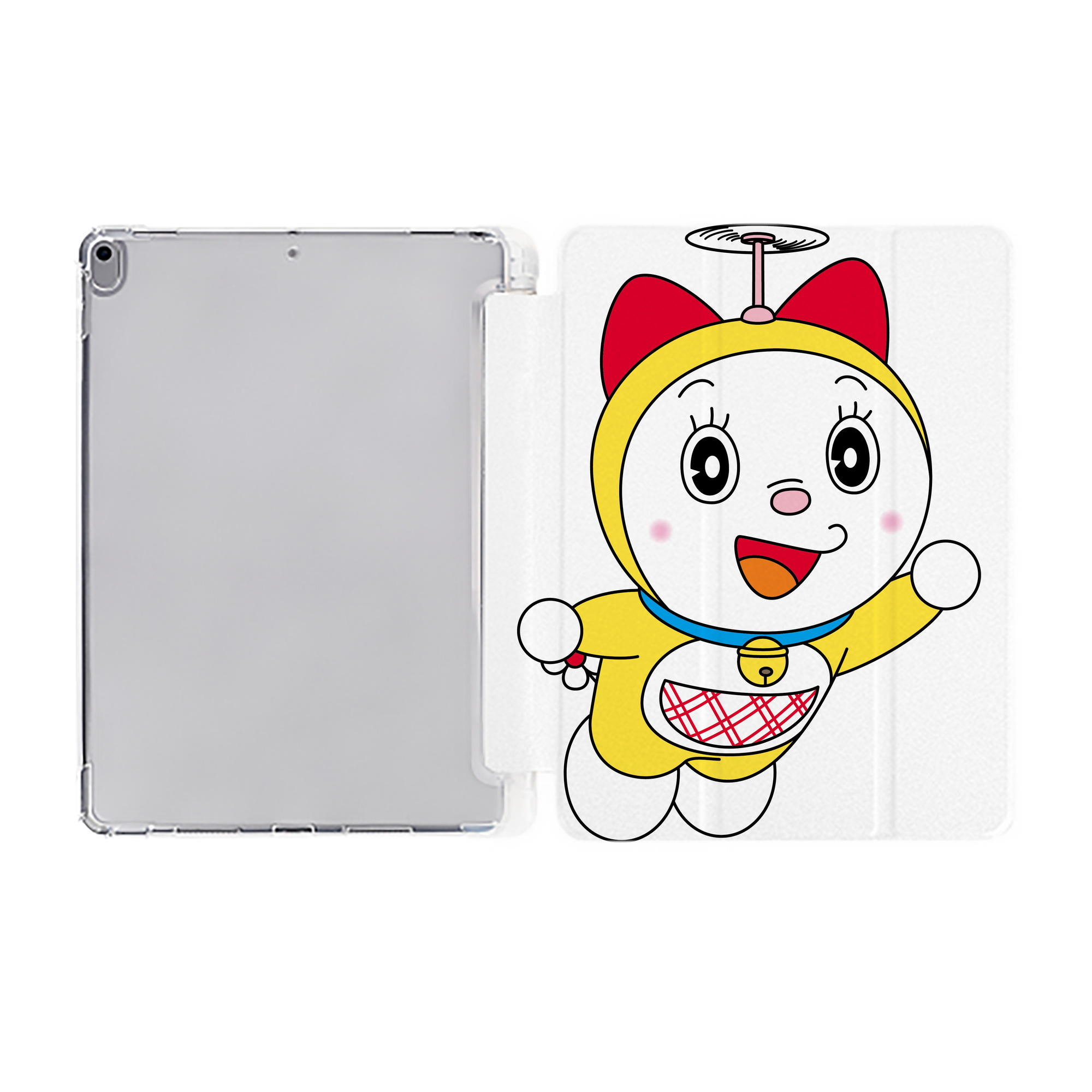 （画像用） ドラえもん ドラミ Doraemon Dorami IPad ケース ペン収納付き 三つ折りスタンド PUレザー×シリコン 対応機種9.5/10.5/10.9インチ